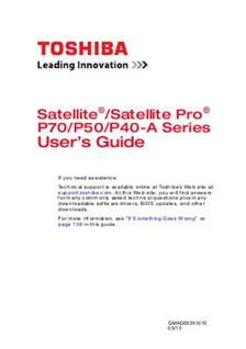 Toshiba Satellite Pro P70 manual. Camera Instructions.